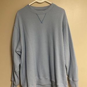 Aerie Light Blue Waffle Knit Thick Sweater Sweatshirt Size Medium M